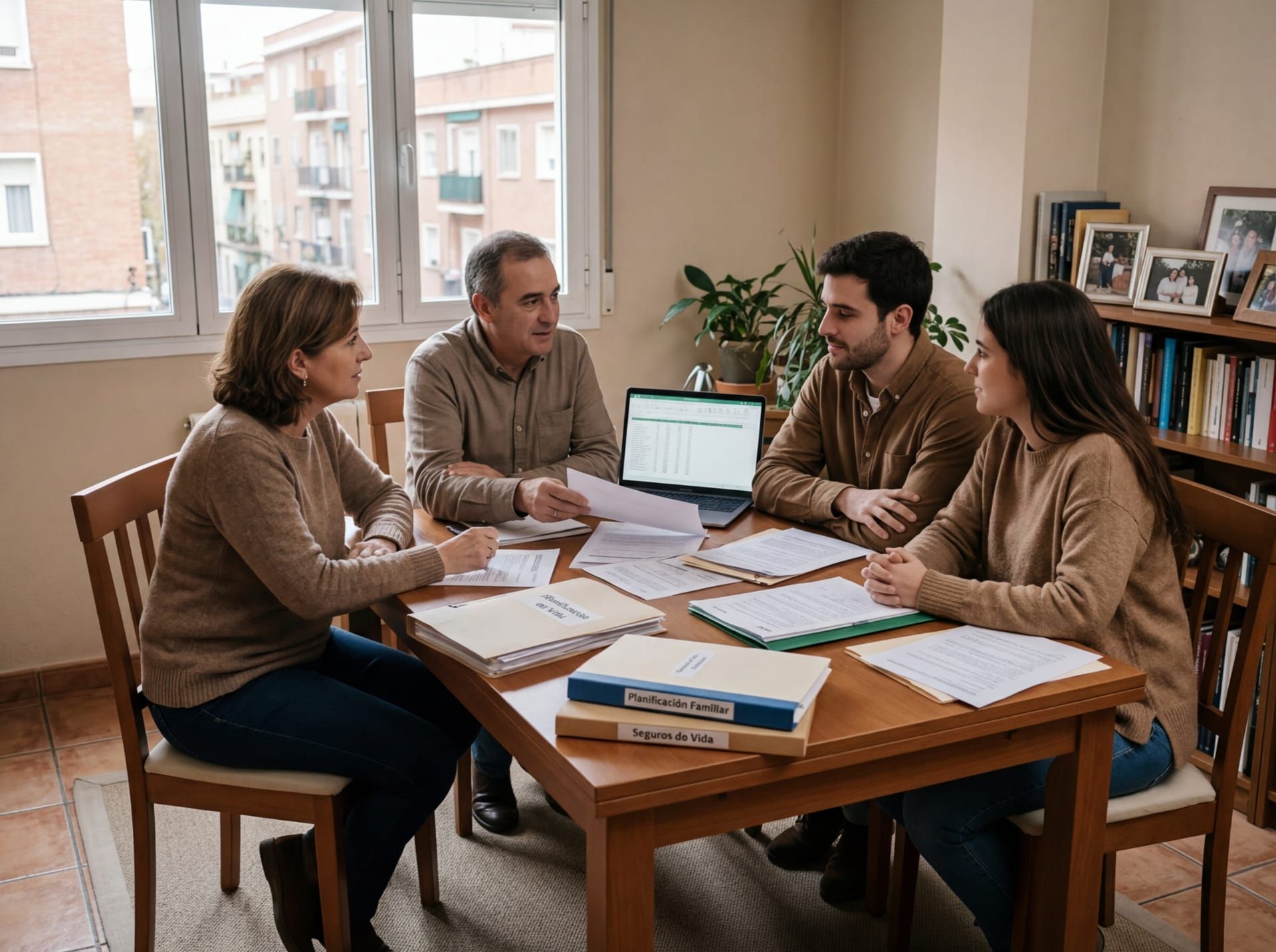 Familia adulta compartiendo un momento